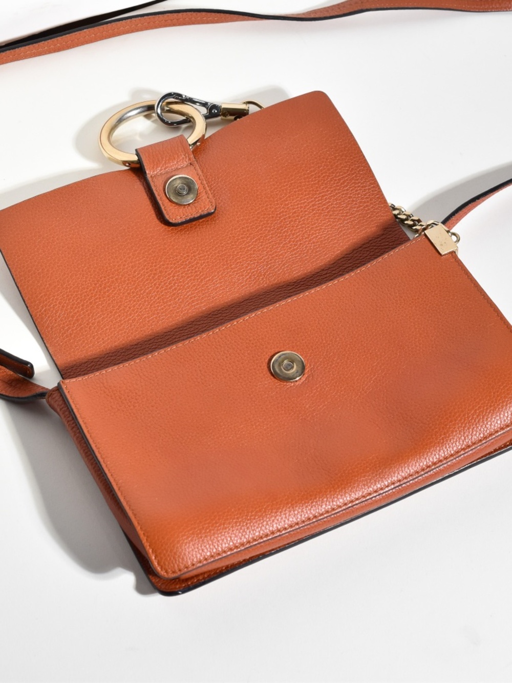 Chloé Small Faye Shoulder Bag Cognac / Brown Calfskin Leather - Picture 7 of 16